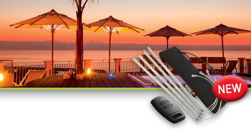 LED verl. op batt. vr parasols