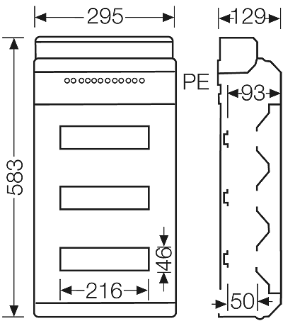 Hensel KV9336B - Automatenkast 36 modulen: 3 x 12 x 18mm IP65 - Image 3