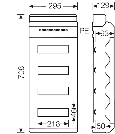 Hensel KV9448B - Automatenkast 48 modulen: 4 x 12 x 18mm IP65 - Image 3