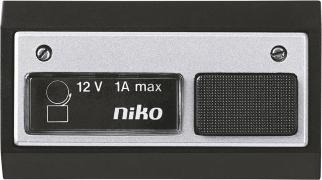 Niko 05-540: Niko Toegangscontrole - deurbel 12V~1A incl. lamp, zwart/aluminium