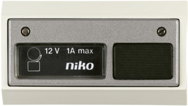 Niko 05-540-33: Niko Toegangscontrole - deurbel 12V~1A incl. lamp, wit/aluminium