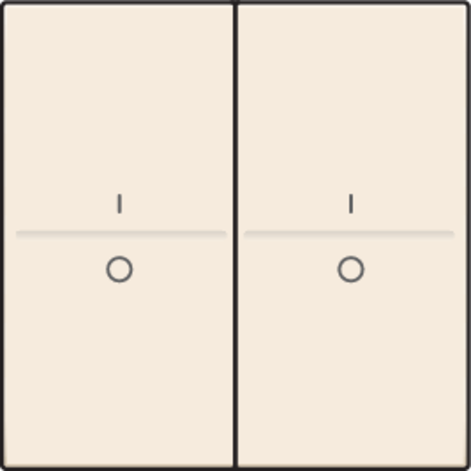 Niko 100-00008: Tweevoudige toets met opdruk I en 0 voor draadloze schakelaar of drukknop met 4 bedieningsknoppen, cream - Image 2