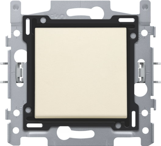 Niko 100-03008: Drukknop N.O. of N.G. met 4 aansluitklemmen, sokkel, insteekklemmen en afwerkingsset cream