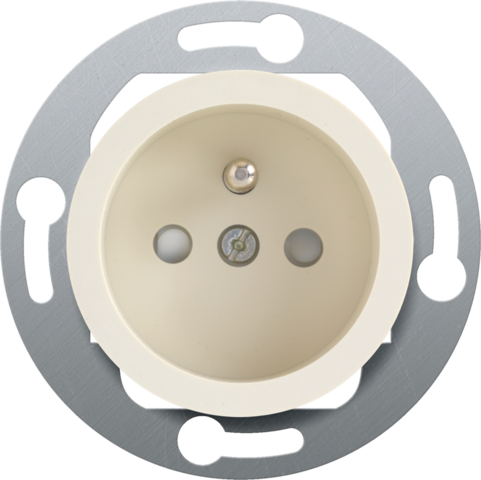 Gekleurd stopcontact met penaarde en beschermingsafsluiters