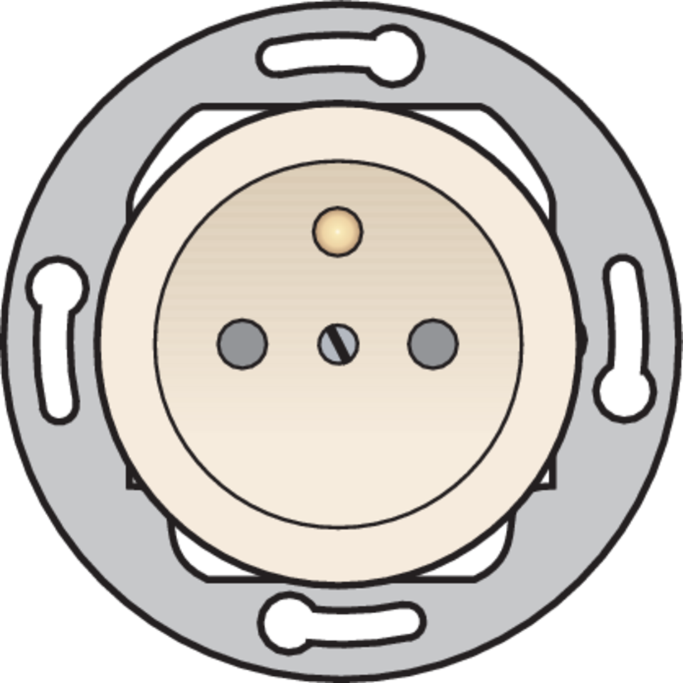Niko 100-26615: Gekleurd stopcontact met penaarde en beschermingsafsluiters voor vloerdozen, inbouwdiepte 28,5 mm, insteekklemmen, cream - Image 2