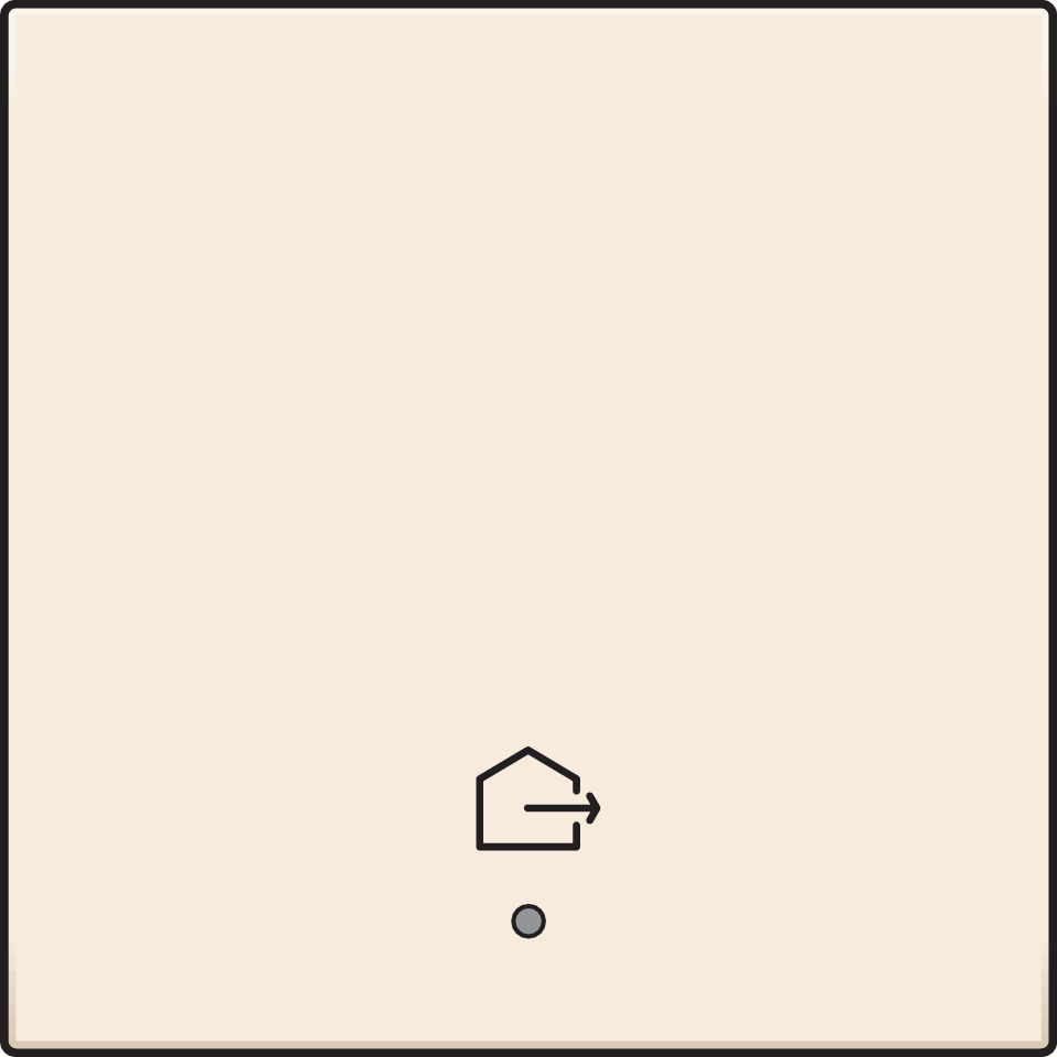 Niko 100-32902: Afwerkingsset met lens voor geconnecteerde enkelvoudige schakelaar met symbool "woning verlaten", cream - Image 2