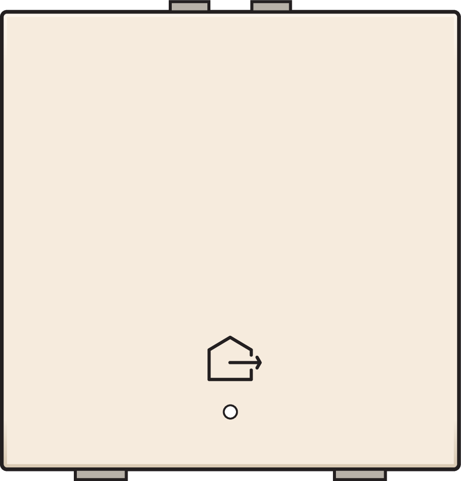 Niko 100-52921: Enkelvoudige drukknop met led en comfortsensoren voor Niko Home Control, symbool 'woning verlaten', cream - Image 2