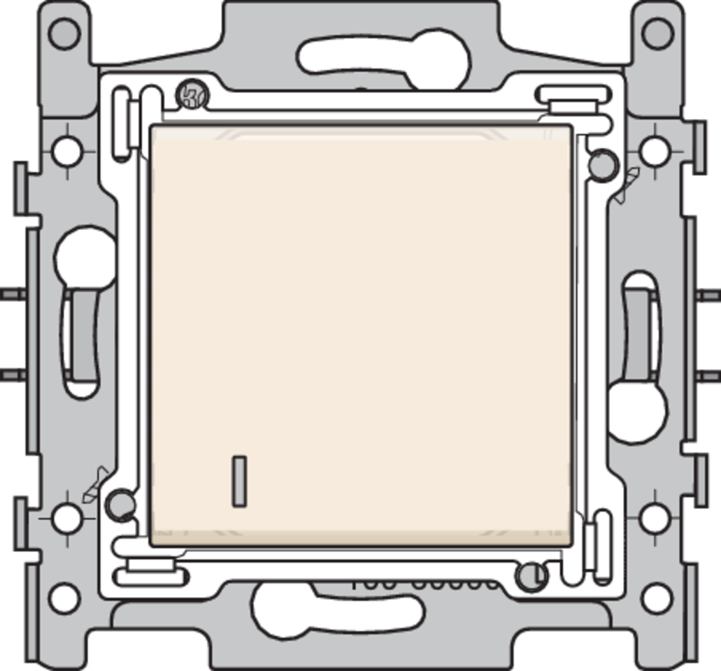 Niko 100-60000: Drukknop N.O. met 3 aansluitklemmen, sokkel, schroefklemmen en afwerkingsset met lens cream - Image 2