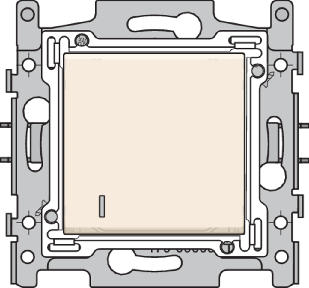 Niko 100-60008: Drukknop N.O. met 3 aansluitklemmen, sokkel, insteekklemmen en afwerkingsset met lens cream - Image 2