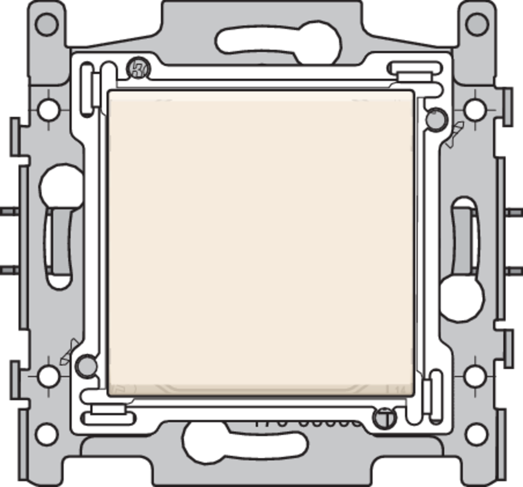 Niko 100-60018: Drukknop N.O. met 3 aansluitklemmen, sokkel, insteekklemmen en afwerkingsset cream - Image 2