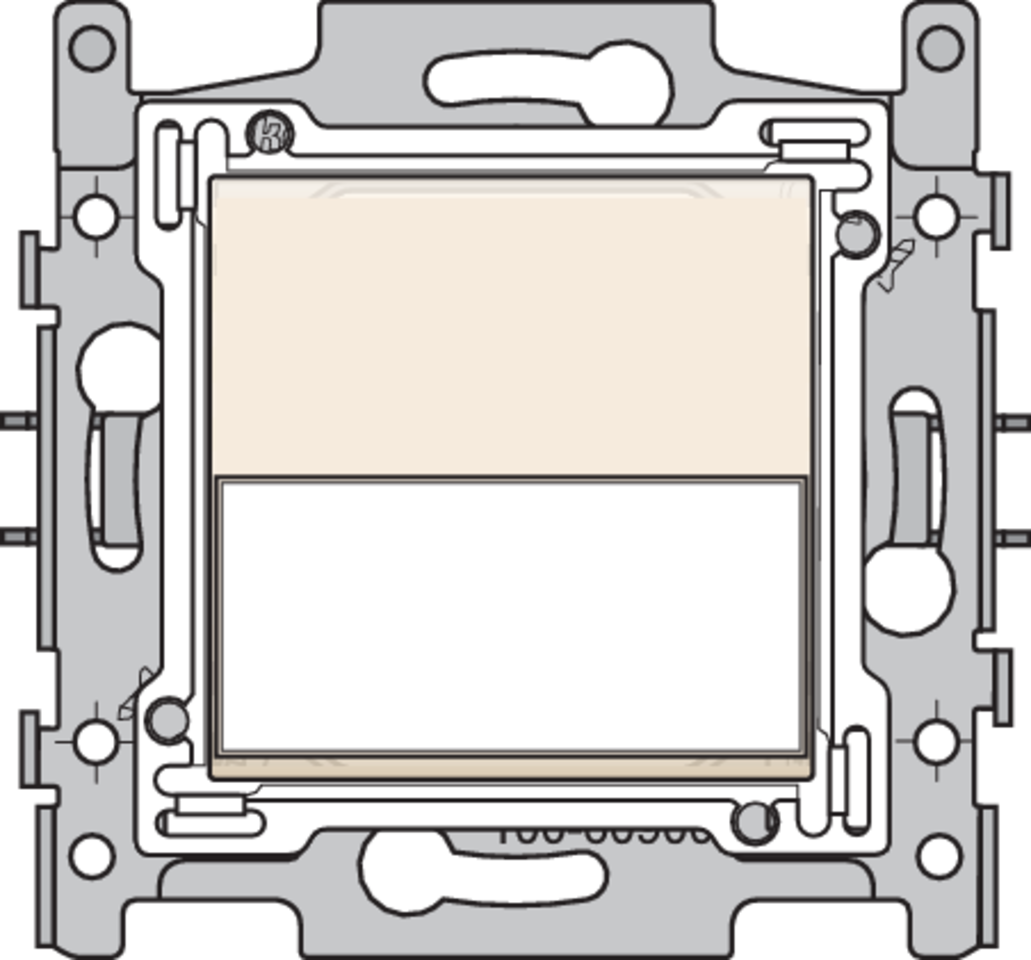 Niko 100-60900: Drukknop N.O. met 3 aansluitklemmen, sokkel, schroefklemmen en afwerkingsset met tekstveld cream - Image 2
