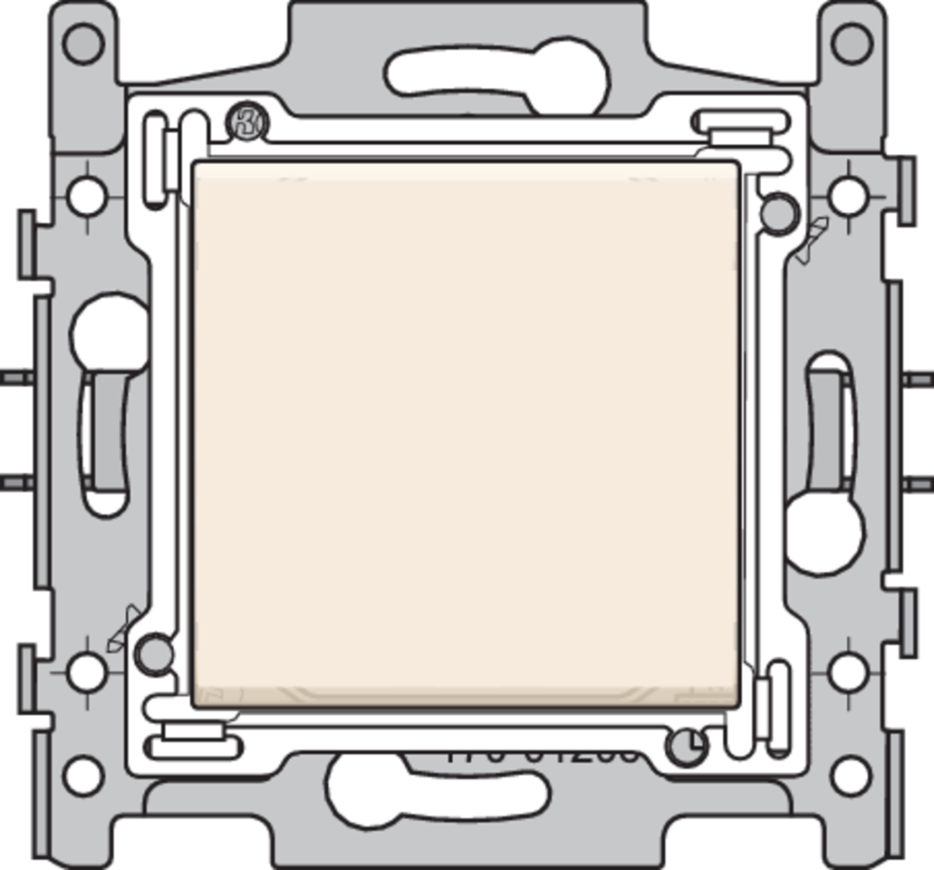 Niko 100-61208: Tweepolige schakelaar, sokkel, insteekklemmen en afwerkingsset cream - Image 2