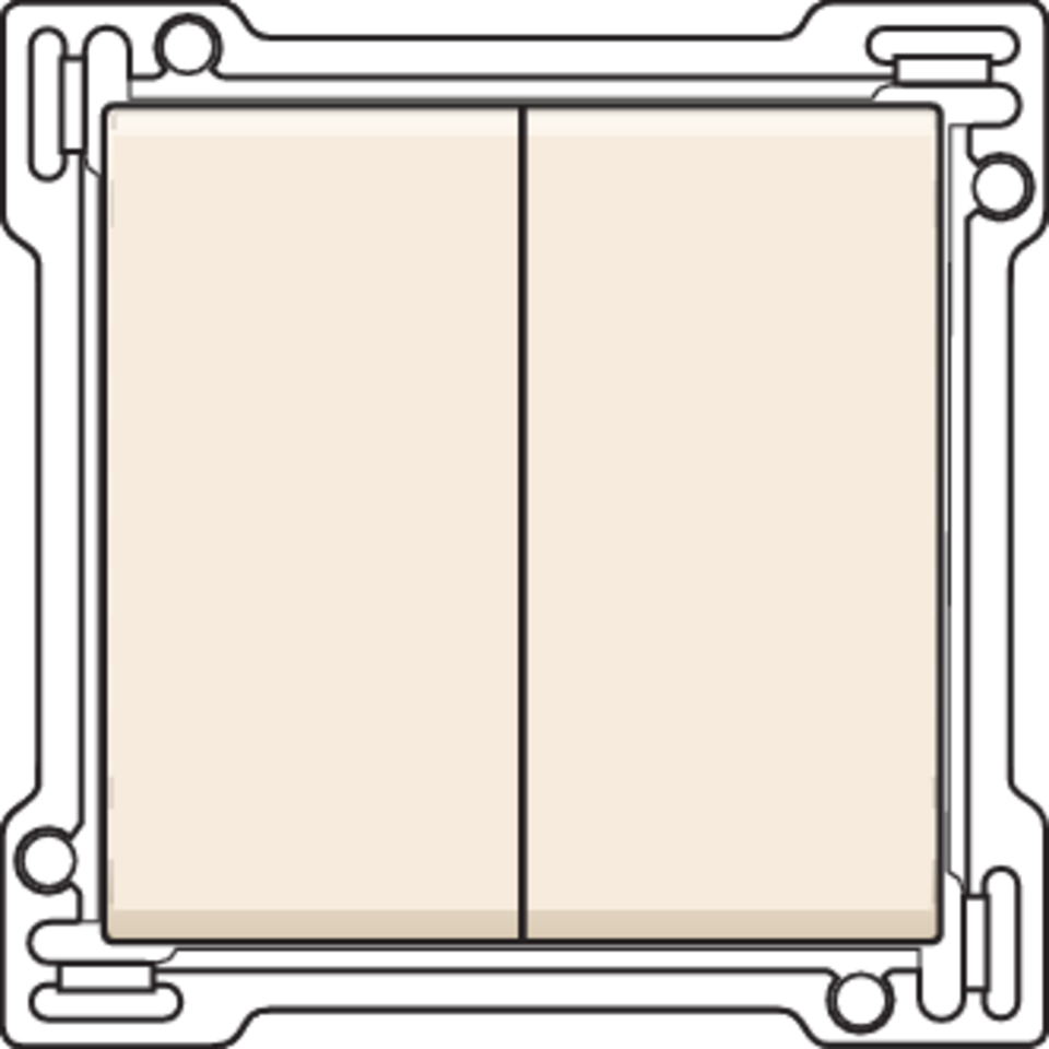 Niko 100-61505: Afwerkingsset voor serieschakelaar, wisselschakelaar + drukknop N.O., dubbele wisselschakelaar of dubbele drukknop N.O. of N.G. , cream - Image 2