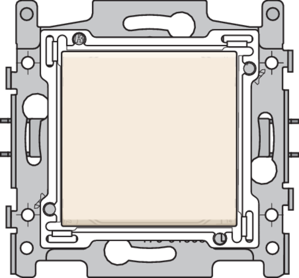 Niko 100-61608: Wisselschakelaar, sokkel, insteekklemmen en afwerkingsset, , cream - Image 2