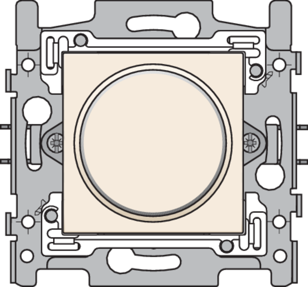 Niko 100-64000: Drukknop 6 A met amberkleurige led, sokkel, schroefklemmen en afwerkingsset met doorschijnende ring cream - Image 2