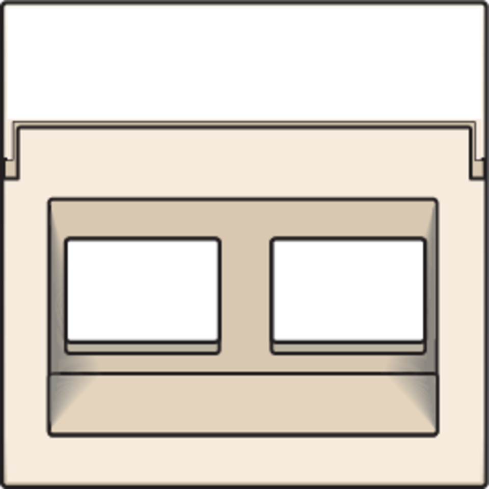 Niko 100-65400: Centraalplaat data 2x RJ schuine uitgang, cream - Image 2