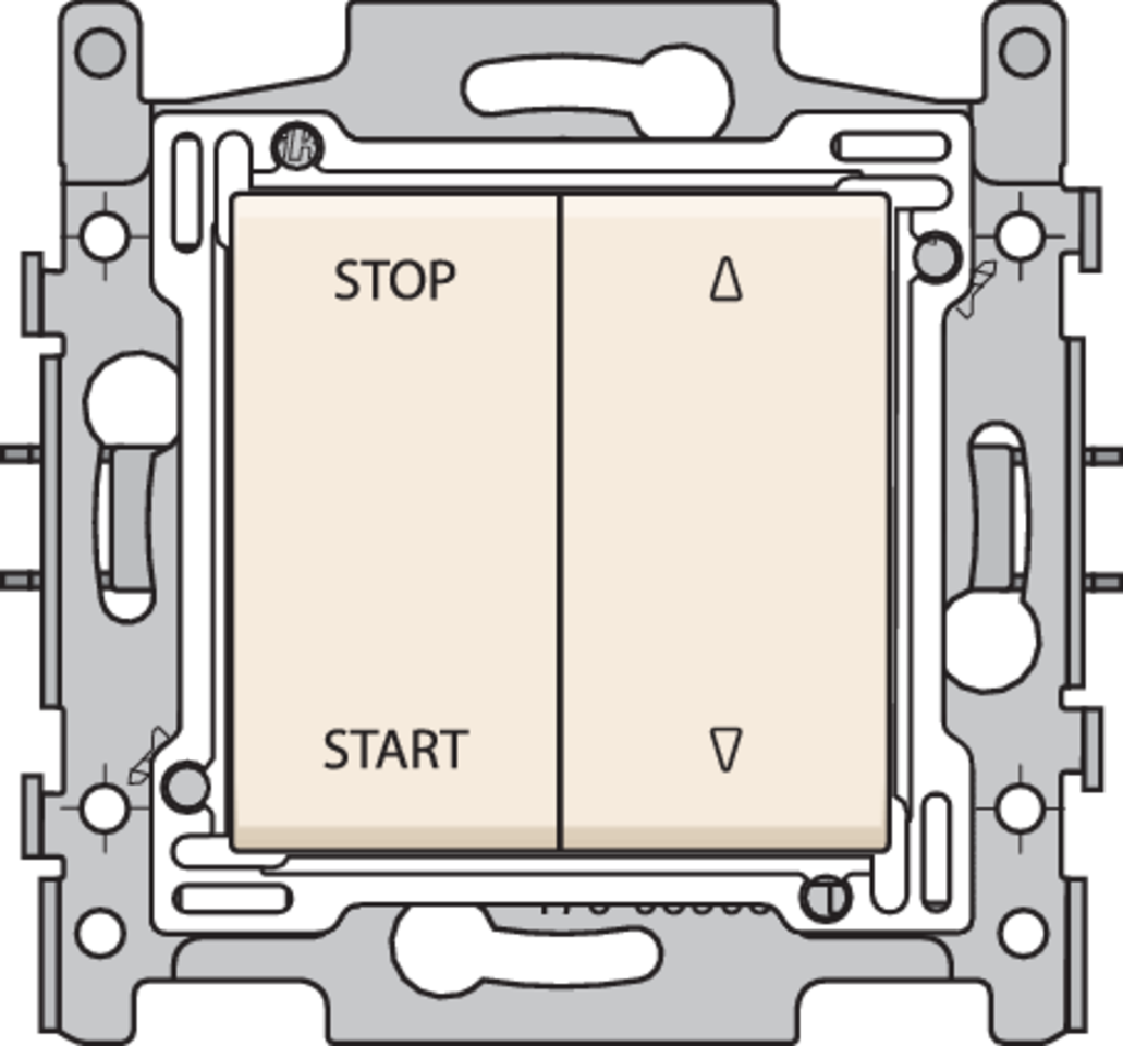 Niko 100-65908: Rolluikschakelaar elektrisch gescheiden, sokkel, insteekklemmen en afwerkingsset cream - Image 2