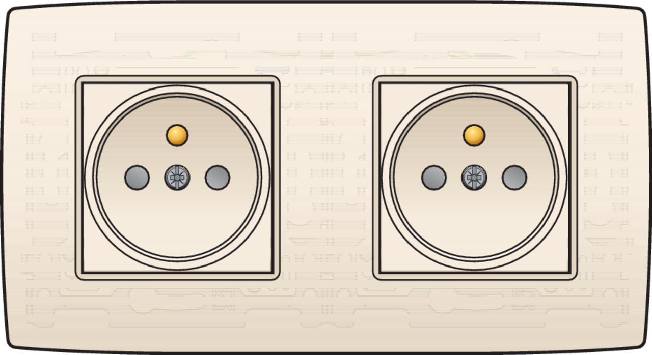 Niko 100-66125: Dubbel stopcontact horizontaal met penaarde en beschermingsafsluiters, inbouwdiepte 21 mm, incl. afdekplaat, insteekklemmen, cream - Image 2