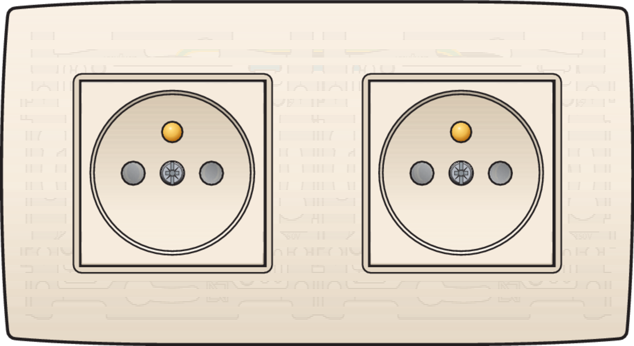 Niko 100-66602: Dubbele horizontaal stopcontact met penaarde en beschermingsafsluiters, schroefklemmen, inbouwdiepte 28,5 mm, incl. afdekplaat, cream - Image 2