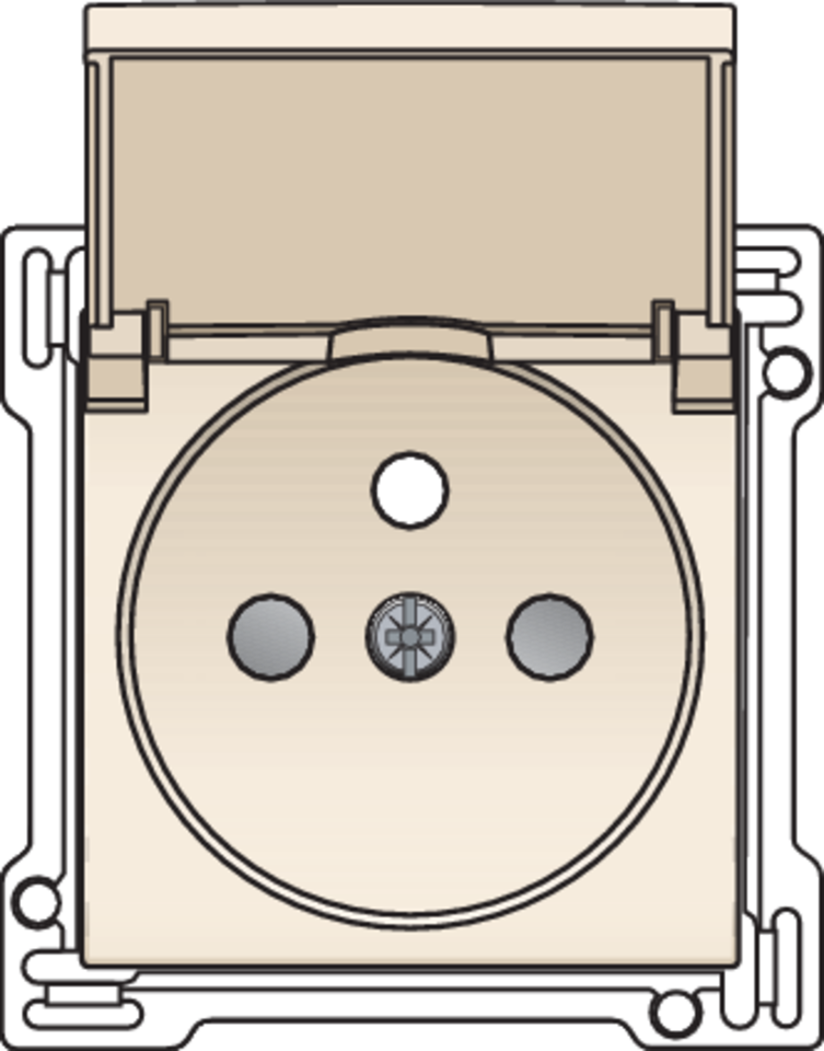 Niko 100-66603: Afwerkingsset voor stopcontact met klapdeksel, penaarde en beschermingsafsluiters, inbouwdiepte 28,5 mm, cream - Image 2