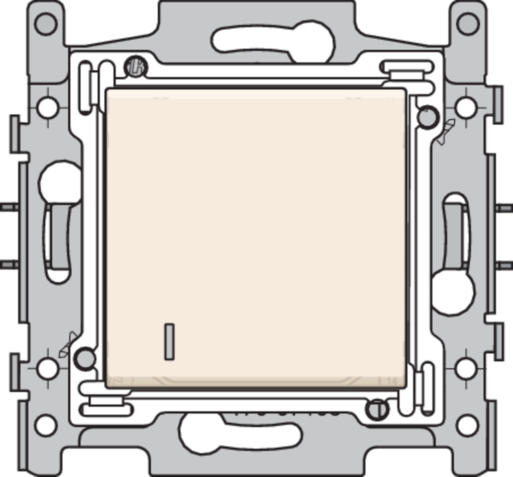 Niko 100-67608: Wisselcontroleschakelaar met 4 aansluitklemmen, sokkel, insteekklemmen en afwerkingsset, cream - Image 2