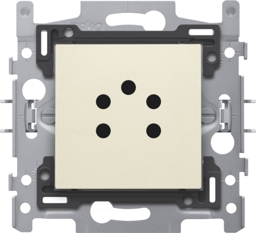 5-polige telefooncontactdoos, sokkel en afwerkingsset cream