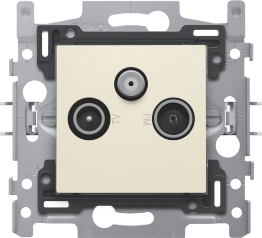 2 enkelvoudige coaxaansluitingen voor tv, FM en satelliet, s
