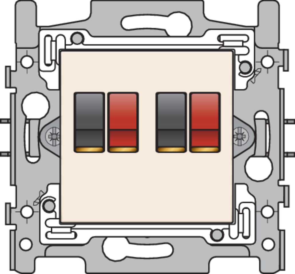 Niko 100-69700: Tweevoudige luidsprekeraansluiting, sokkel en afwerkingsset cream - Image 2