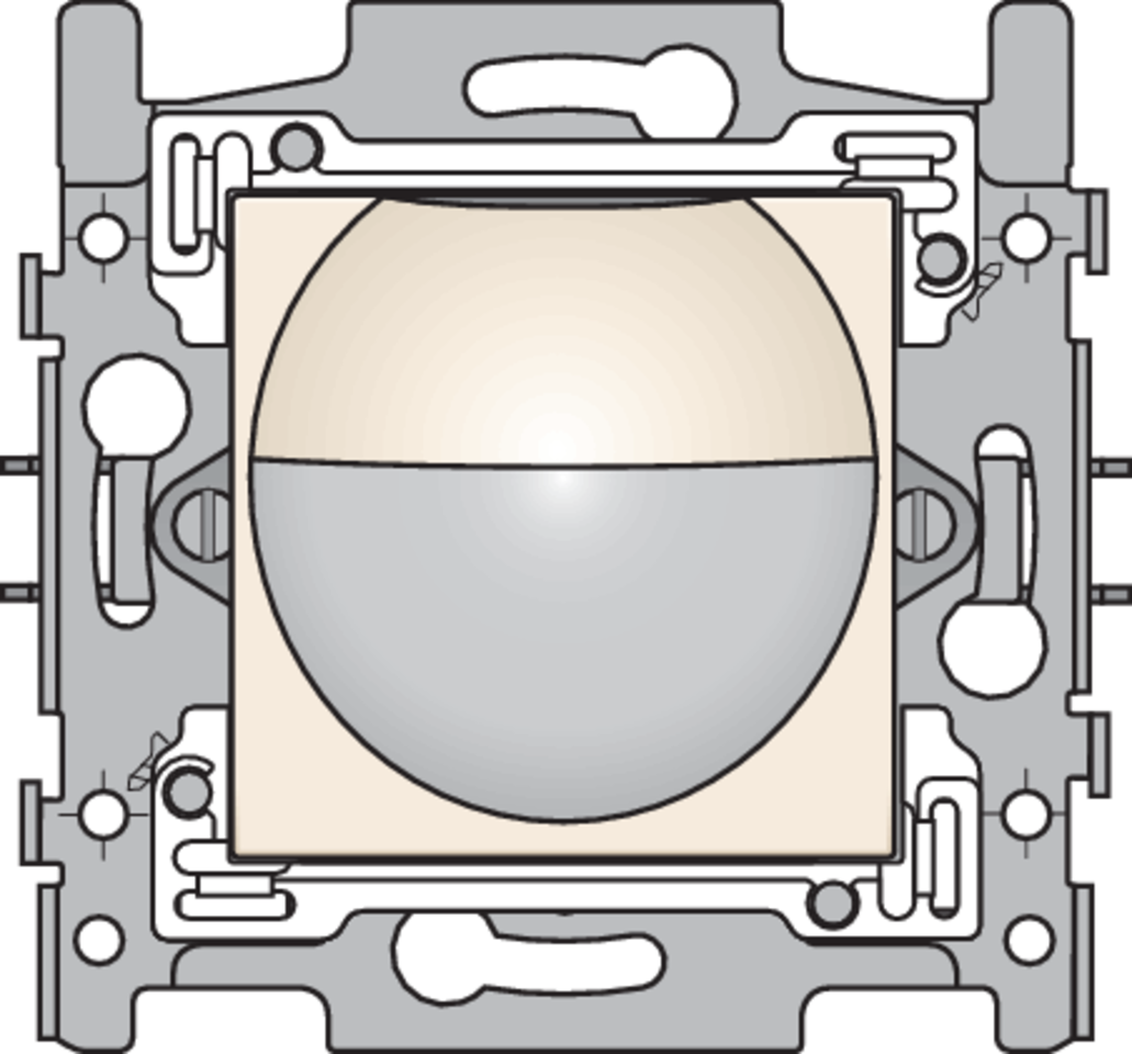 Niko 100-78010: Bewegingsmelder, 230 V, 8 m, 180°, wanddetector, voor inbouwdoos, cream - Image 2