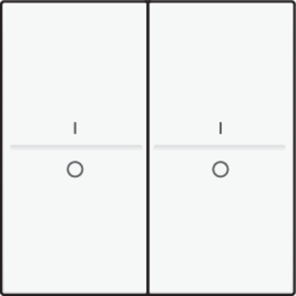 Niko 101-00008: Tweevoudige toets met opdruk I en 0 voor draadloze schakelaar of drukknop met 4 bedieningsknoppen, white - Image 2