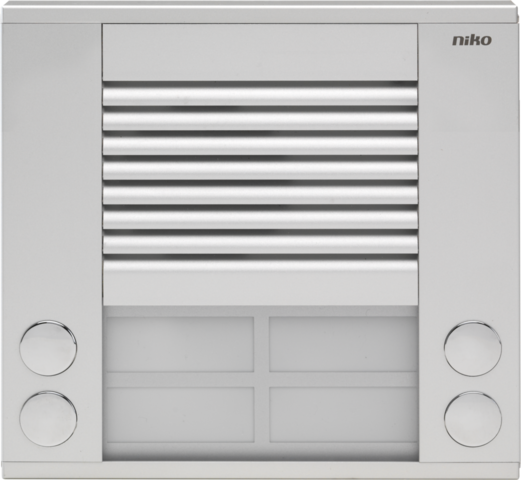 Niko 10-104: Opbouwbuitenpost 20 mm met 4 bellen in twee rijen