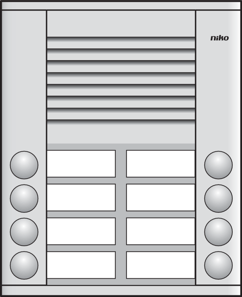 Niko 10-108: Opbouwbuitenpost 20 mm met 8 bellen in twee rijen - Image 2