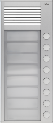 Niko 10-158: Opbouwbuitenpost 16 mm met 8 bellen