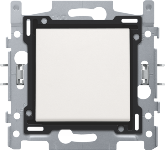 Niko 101-60018: Drukknop N.O. met 3 aansluitklemmen, sokkel, insteekklemmen en afwerkingsset white