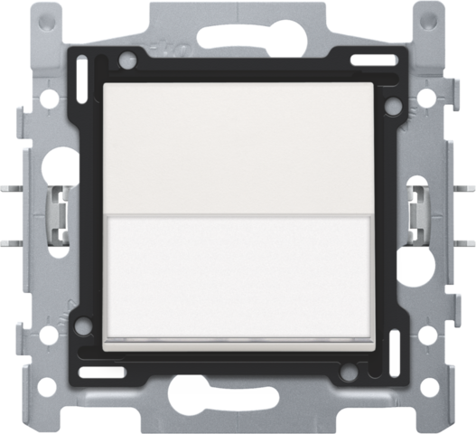 Niko 101-60908: Drukknop N.O. met 3 aansluitklemmen, sokkel, insteekklemmen en afwerkingsset met tekstveld white