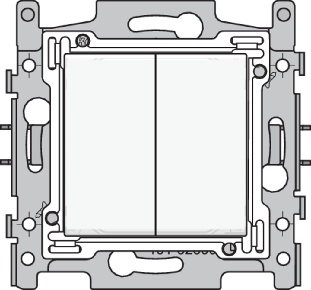 Niko 101-62600: Dubbele wisselschakelaar, sokkel, schroefklemmen en afwerkingsset white - Image 2
