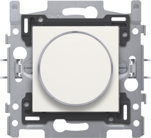 Niko 101-64000: Drukknop 6 A met amberkleurige led, sokkel, schroefklemmen en afwerkingsset met doorschijnende ring white