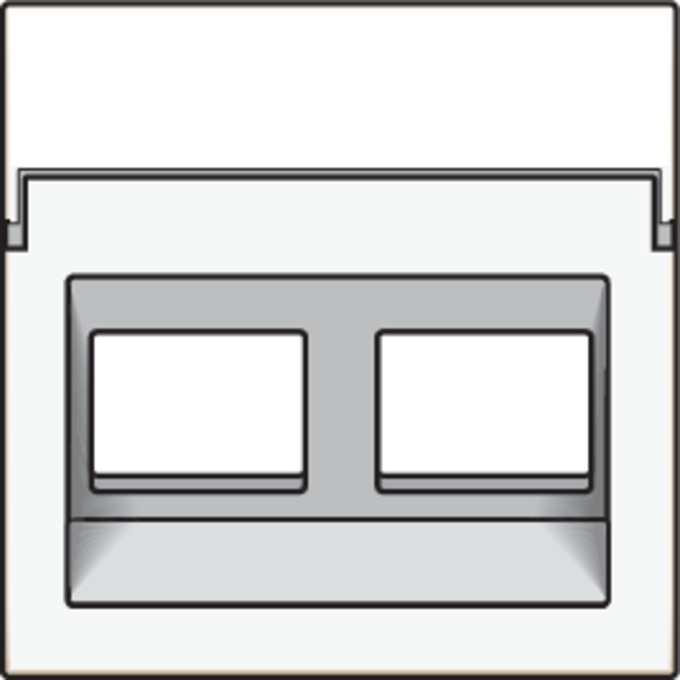 Niko 101-65400: Centraalplaat data 2x RJ schuine uitgang, white - Image 2