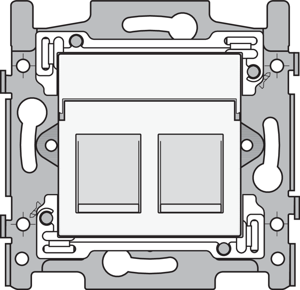 Niko 101-66256: 2 RJ45-aansluitingen STP Cat. 5E, klaar voor PoE++, vlakke uitvoering, incl. sokkel 60 x 71 mm met schroefbevestiging en afwerkingsset, white - Image 2
