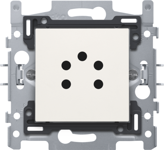 5-polige telefooncontactdoos, sokkel en afwerkingsset white