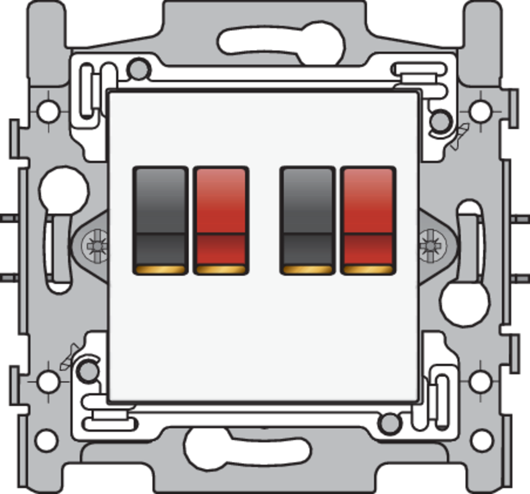 Niko 101-69700: Tweevoudige luidsprekeraansluiting, sokkel en afwerkingsset white - Image 2