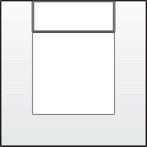 Enkelvoudige afdekplaat met tekstveld voor gebruik in instal