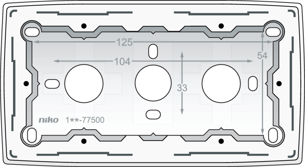 Niko 101-77500: Dubbele opbouwdoos voor alle inbouwapparaten uit de Original-reeks, White - Image 2