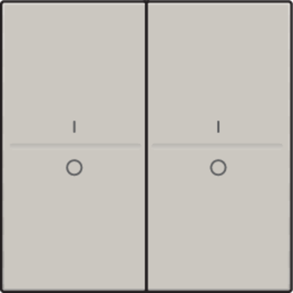 Niko 102-00008: Tweevoudige toets met opdruk I en 0 voor draadloze schakelaar of drukknop met 4 bedieningsknoppen, light grey - Image 2