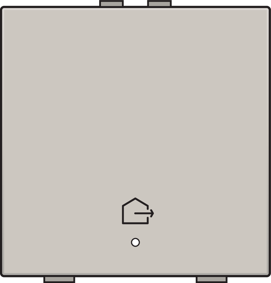 Niko 102-52921: Enkelvoudige drukknop met led en comfortsensoren voor Niko Home Control, symbool 'woning verlaten', light grey - Image 2