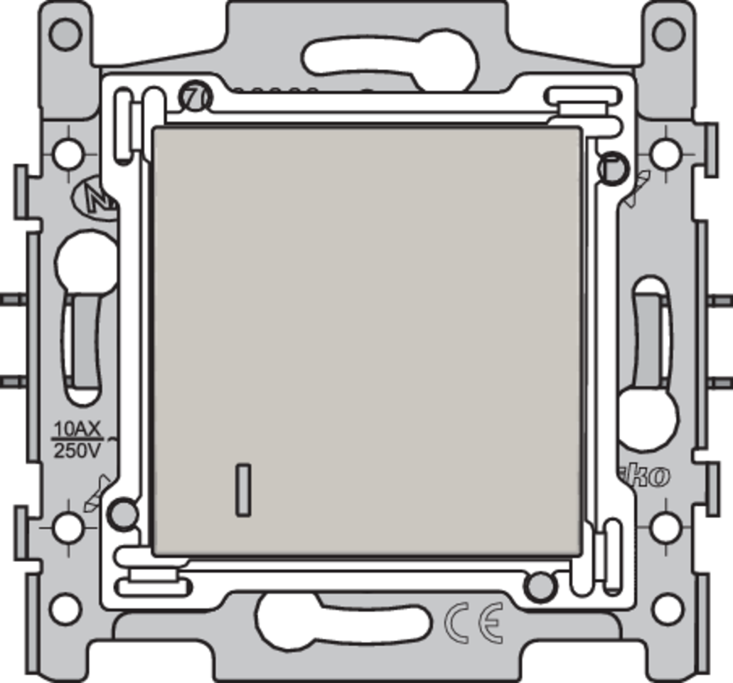 Niko 102-61908: Hotelkaartschakelaar, sokkel, insteekklemmen en afwerkingsset, light grey - Image 2