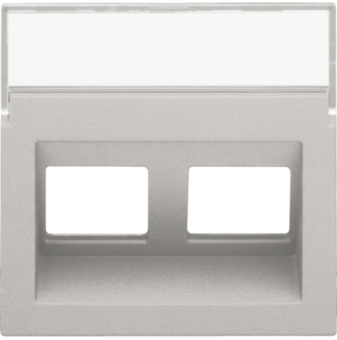 Centraalplaat data 2x RJ schuine uitgang, light grey