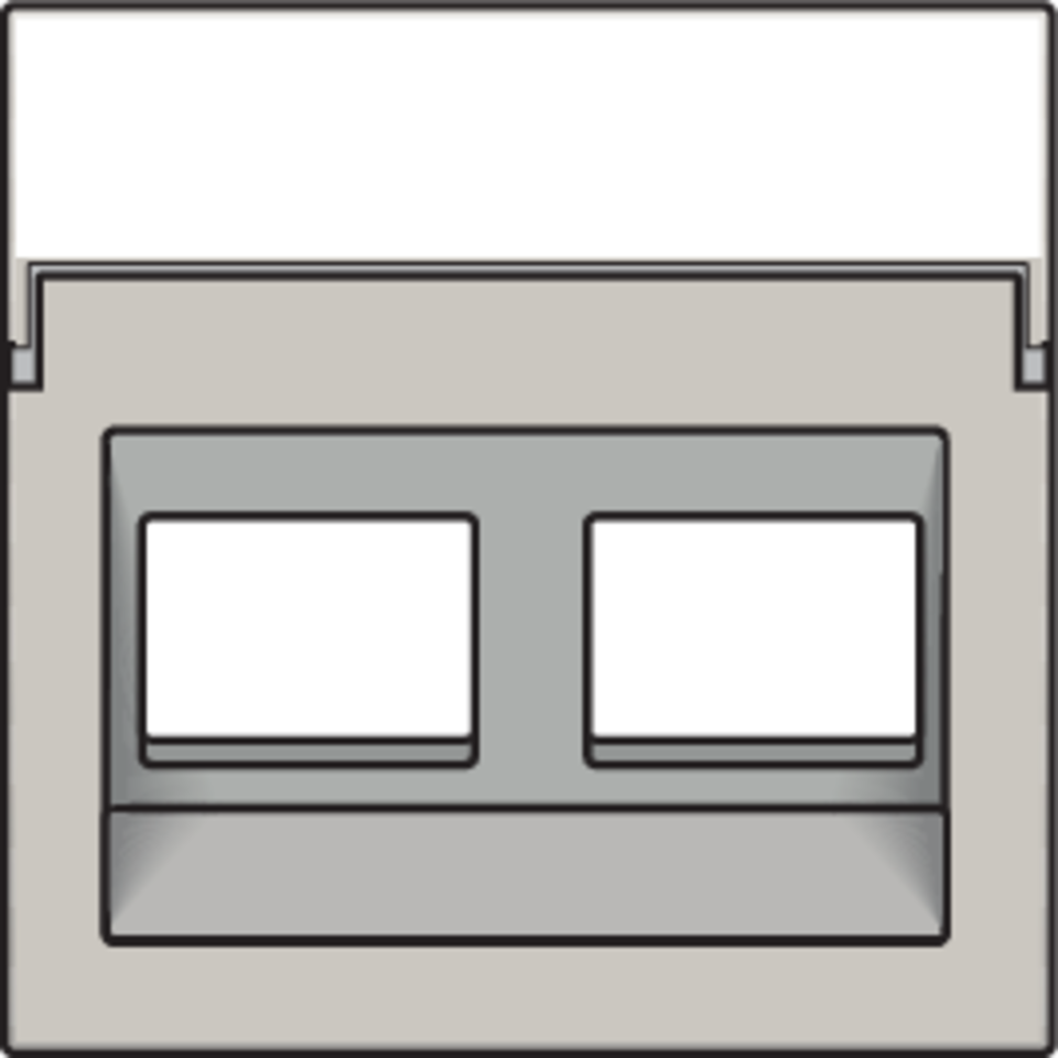 Niko 102-65400: Centraalplaat data 2x RJ schuine uitgang, light grey - Image 2