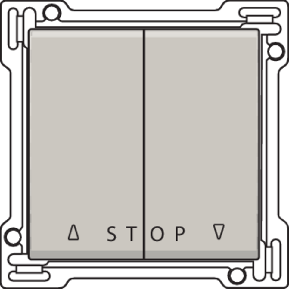 Niko 102-65918: Afwerkingsset voor tweevoudige rolluikdrukknop voor elektronische sturingen, light grey - Image 2