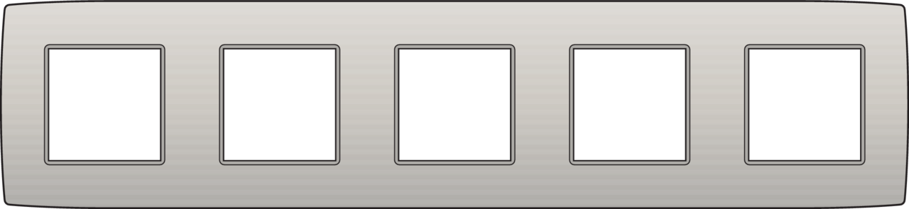 Niko 102-76005: Vijfvoudige afdekplaat, 71 mm centerafstand, Niko Original light grey - Image 2